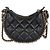 Gabrielle Bolsa Chanel Mini Moon Hobo Crossbody em pele de cordeiro acolchoada preta com corrente CC Preto - vista 2