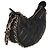 Gabrielle Bolsa Chanel Mini Moon Hobo Crossbody em pele de cordeiro acolchoada preta com corrente CC Preto - vista 4