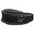 Gabrielle Bolsa Chanel Mini Moon Hobo Crossbody em pele de cordeiro acolchoada preta com corrente CC Preto - vista 6