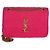 Autre Marque Borsa Baguette Jamie Medium Saint Laurent in Tweed Bouclé Patchwork Magenta con Monogramma Rosa