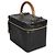 Chanel Black Flat Quilted Lambskin Knock On Wood Large Vanity Case Nero - vista 3