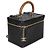 Chanel Black Flat Quilted Lambskin Knock On Wood Large Vanity Case Nero - vista 4