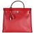 Hermès Rouge Piment Vache Hunter Berline Canvas Toile Herbag Zip 31 Rot