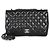 Gabrielle Borsa Chanel Jumbo Single Flap in pelle d'agnello matelassé nera Nero