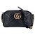 Gucci Kleine GG Marmont Camera Schultertasche aus gestepptem schwarzem Leder - Ansicht 2