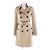 Burberry London Trench Coat de algodón y cuero Beige