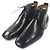 Stivaletti stringati in pelle e metallo con logo LV Louis Vuitton Nero