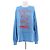Ganni T-shirt blu a maniche lunghe risvoltate