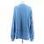 Ganni T-shirt blu a maniche lunghe risvoltate - vista 2