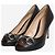 Gucci Black Horsebit Peep-Toe Pumps - Größe EU 38.5 Schwarz - Ansicht 2