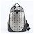 MCM Visetos Leather Backpack/Rucksack/Shoulder Bag Black Silvery