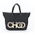 Jimmy Choo Larelle Logo Leder Tote Bag Schwarz Golden