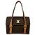 Céline Celine Vintage Macadam Blazon Pattern Mini Boston Tasche aus Leder Braun