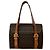 Céline Celine Vintage Macadam Blazon Pattern Mini Boston Tasche aus Leder Braun - Ansicht 3