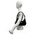 Bolsa semi-one shoulder em nylon Tessuto Pocono e couro com logo triângulo PRADA Preto - vista 2
