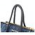 Miu Miu Biker Denim Quilted Leather Handbag Tote Bag RN1032 Nero Blu - vista 2