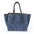 Miu Miu Biker Denim Quilted Leather Handbag Tote Bag RN1032 Nero Blu - vista 3