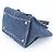 Miu Miu Biker Denim Quilted Leather Handbag Tote Bag RN1032 Nero Blu - vista 4