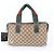 Gucci GG Canvas Sherry Line Horsebit Leder Tote Bag Beige Grün