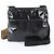 Borsa a tracolla messenger in pelle Gucci Crest Emblem Nero