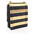 Borsa a tracolla Chanel Boy North-South Border D'oro Blu navy - vista 2