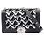 Chanel Boy Schultertasche mit Pailletten Schwarz Weiß