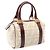 Fendi Zucca Tote Bag Leder und Stoff Braun Beige Weiß - Ansicht 2