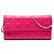 Autre Marque Portafoglio con catena Lady Dior in pelle d'agnello Cannage rosa Dior