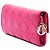 Autre Marque Portafoglio con catena Lady Dior in pelle d'agnello Cannage rosa Dior - vista 2