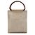 Tote Chanel Beige CC Canvas com alças de madeira Bege