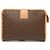 Céline Clutch Celine Brown Macadam Coated Canvas Marrone