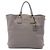 Tote Prada Gray Vitello Daino con zip laterale Marrone Grigio antracite