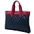 Chanel Blue Large Bicolor Quilted Nylon and Lambskin Coco Cocoon Flat Tote Blu navy - vista 2
