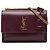 Autre Marque Saint Laurent Red Medium Calfskin Monogram Sunset Crossbody Rosso Bordò