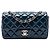 Chanel Blue Mini Rectangular Classic Patent Single Flap Blau Dunkelblau