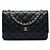 Chanel Black CC Quilted Caviar Wallet on Chain Schwarz