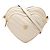 Gucci Borsa a tracolla Mini Matelassé in pelle di vitello diagonale bianca con G intrecciate e cuore Bianco Crudo