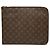 Louis Vuitton Brown Monogram Poche Documents Portfolio 30 Castaño