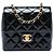 Chanel Black Mini Square Quilted Patent Single Flap Negro
