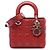 Autre Marque Dior Red Small Lambskin Cannage MyABCDior Lady Dior Rosso