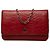 Portafoglio Chanel Red CC Embossed Lambskin Camellia Wallet On Chain Rosso