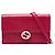 Gucci Carteira com corrente Interlocking G em couro de bezerro vermelho