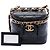 Chanel Piccola Vanity Case in pelle di vitello matelassé nera con catena e barra Nero - vista 7
