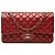 Chanel Red Medium Classic Lambskin Double Flap Rot Bordeaux