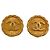 Chanel Gold CC vergoldete Sunburst runde Clip-On Ohrringe Golden