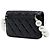 Clutch Chanel in pelle di agnello matelassé nera con Maxi Pearls e catena Nero - vista 2