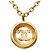 Collana con pendente rotondo Chanel Gold CC placcata in oro D'oro - vista 3