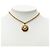 Collana con pendente rotondo Chanel Gold CC placcata in oro D'oro - vista 6
