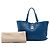 Borsa Tote Bottega Veneta Capri Medium in Nappa Intrecciato blu - vista 7