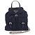 Prada Black Mini Saffiano Trimmed Tessuto Drawstring Vela Backpack